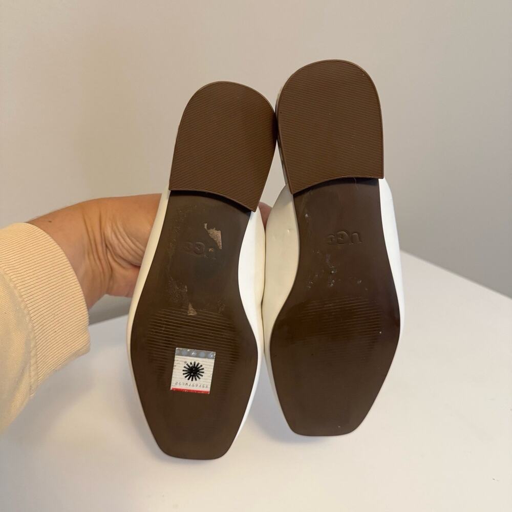 UGG Janaya Mule Shoes 7 White Leather 1125052 Slip On Minimalist Classic Comfort - Picture 6 of 6